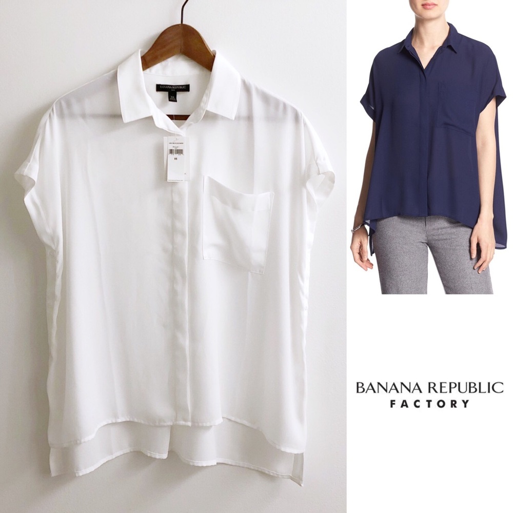 NWT Banana Republic Button-Side Dolman Blouse